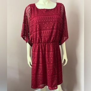 Red crochet/lace dress